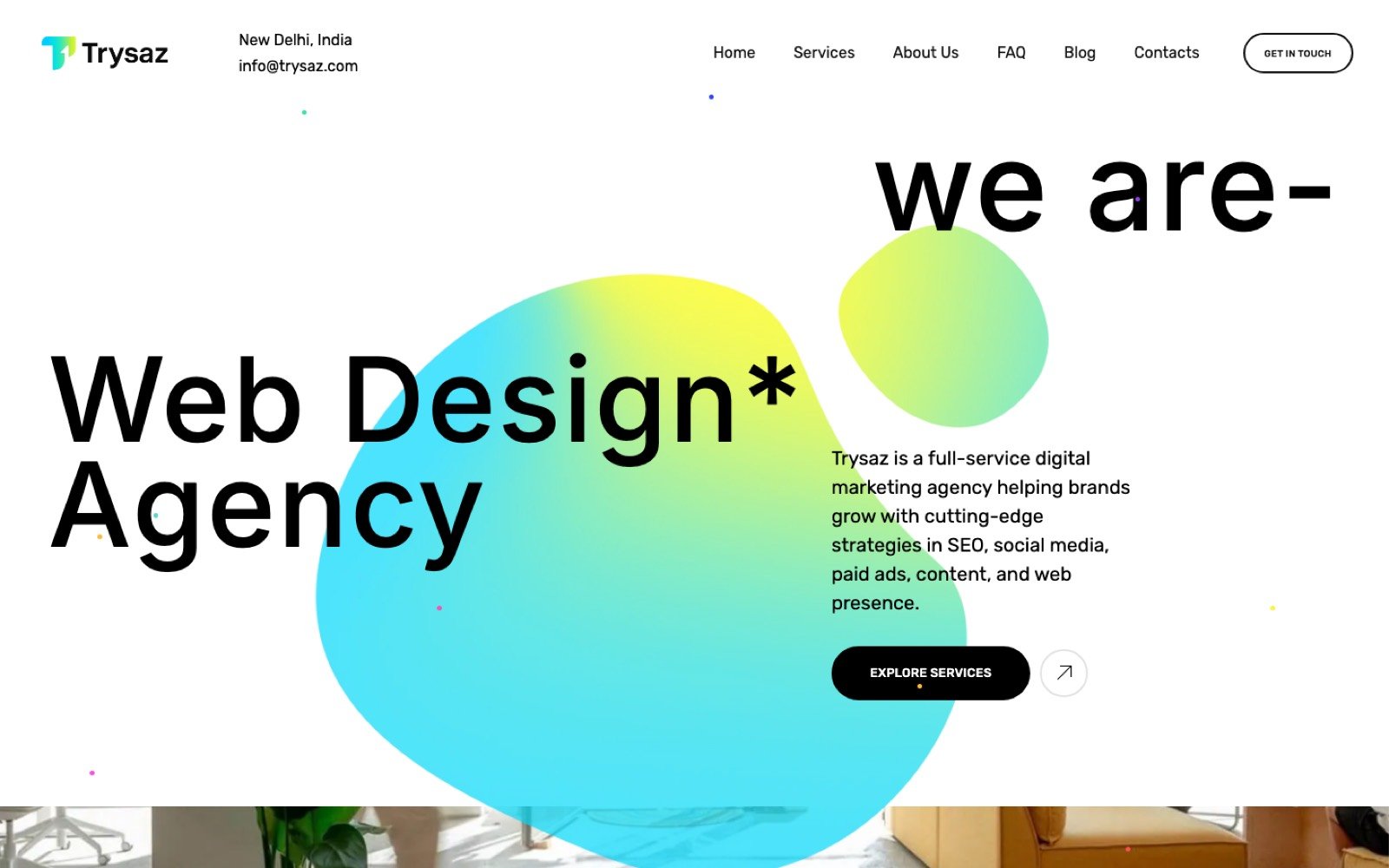 Trysaz website: Web Design Agency
